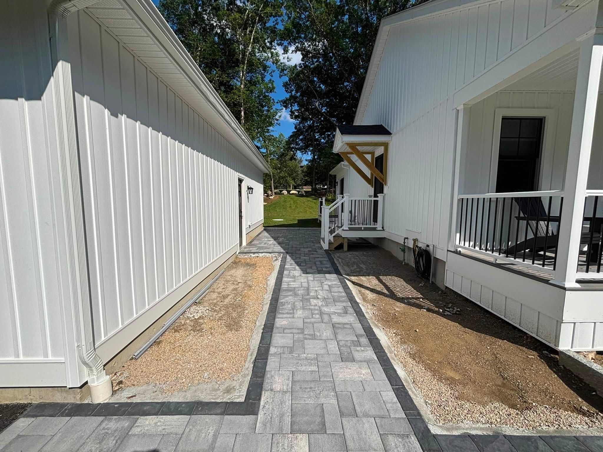 Finished hardscape — patio and walkway in Charlton, MA